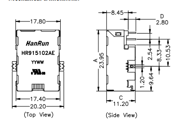 汉仁连接器_RJ45连接器单口1000M型号