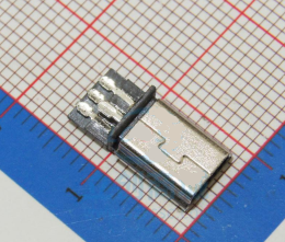 精拓金MINI USB连接器_连接器公座5PIN有柱铁壳插件贴板型号
