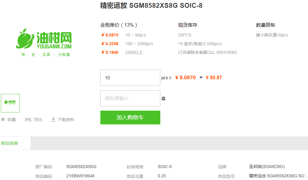 圣邦微精密运放_精密运放SGM8582型号