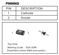 晶导微整流二极管S3M DO-214AC型号详情