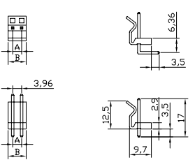 博穆精密3.96连接器3.96-4A高弯 P=3.96mm 高弯针详情